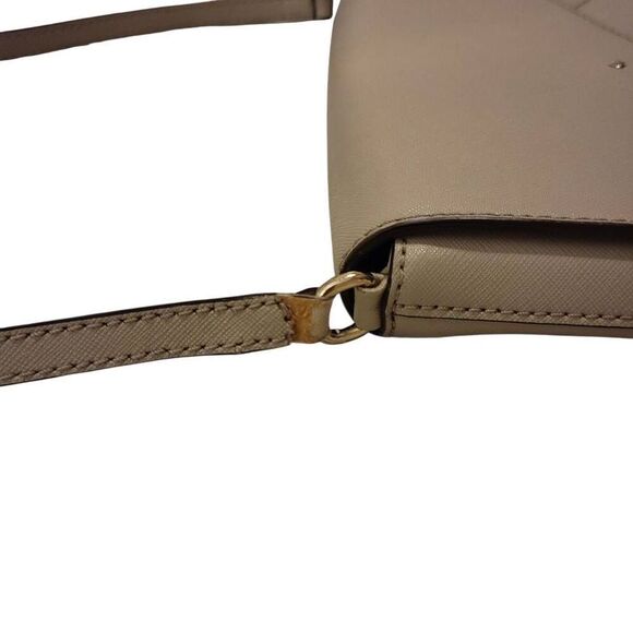 Kate Spade Neutral Taupe Leather Envelope Flap Crossbody Shoulder Bag - Picture 8 of 12